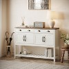 ORRD 47" Modern Farmhouse Console Table with 2 Drawers & 4 Doors, Slatted Shelf Storage Cabinet for Entryway, Living Room & Kitchen（White） - 3 of 4