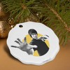 Bruce Lee Walk On Porcelain Scalloped Holiday Christmas Tree Ornament  2.8" (7.1 cm) - 4 of 4
