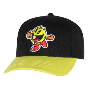 Pac-Man Hat Embroidered Classic Video Game Adjustable Precurve Snapback Hat Cap - 1 of 4