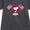 - Peanuts - Snoopy Since 1776 Flag Heart Graphic Short Sleeve Fleece Dress - 2 of 4