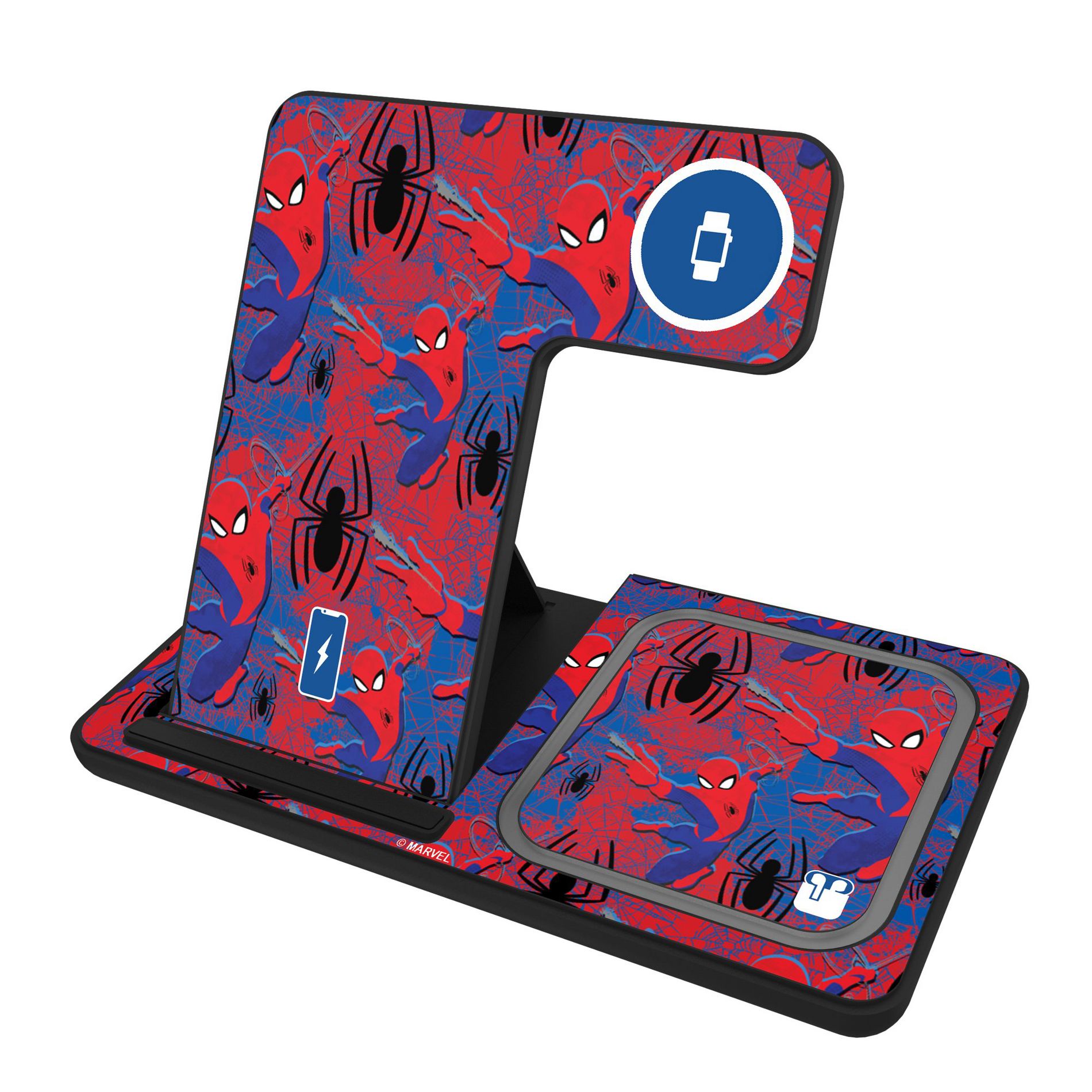Marvel Spider-Man Pattern 15-Watt 3 in 1 Charging Station
