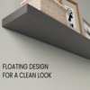 SEVOBAL Utility Storage Shelves Bookshelf Set of 2 Wide Floating Shelves, Contemporary Wall-Mounted Storage for Living Room, Grey, 47.24"*10.24"*3.54" - 4 of 4