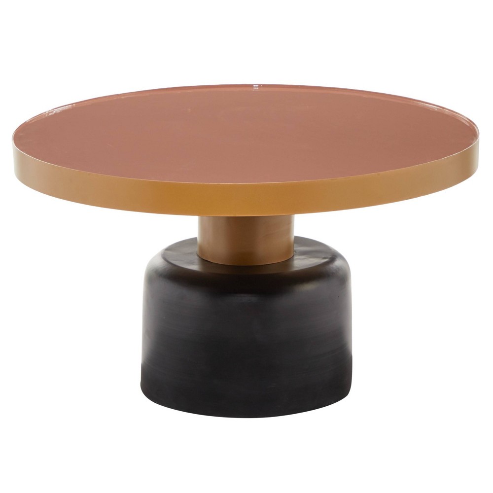 Photos - Coffee Table Round Metal  Gold - Olivia & May