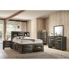 Vynxaria Gray Nightstand, Dovetail Drawer (Kenlin Guides + Beveled Fronts), Pull-Out Shelf - 4 of 4