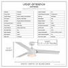 Urban Ambiance Luxury Contemporary Ceiling Fan 13.505''H x 52''W,  Matte White Finish,  Tamworth Collection, UHP9350 - 3 of 4