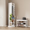 KWPZQEB 360¡ã Rotating Standing Mirror Full Length with Coat Rack, Freestanding Higher Full Length Mirror with Hook & Storage Shelves for Cloakroom - 4 of 4