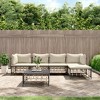 vidaXL 6-Piece Anthracite Beige Patio Lounge Set with Cushions - Outdoor Poly Rattan, Powder-Coated Steel Frame with Textilene - 2 of 4