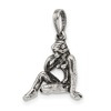 Black Bow Jewelry Sterling Silver Virgo the Virgin Zodiac 3D Antiqued Pendant - 3 of 4