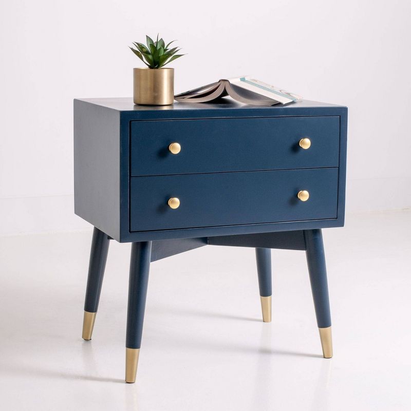Knox 2 Drawer Side Table with Brass Accents - East at Main, 4 of 13