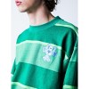 Blue's Clues Embroidered Blue Crew Neck Long Sleeve Green Striped Sweatshirt - image 3 of 4