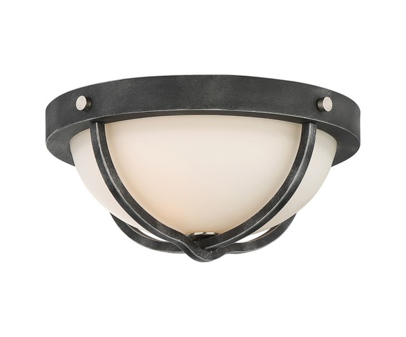 Ceiling Lights Flush Mount Iron Black with Brushed Nickel Accents - Aurora Lighting
