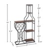 5 Tier Freestanding Wine Rack,Wine Bottle Holder,Wine Storage Organizer with Hanging Wine Glass Holder,Wine Display Rack for Bar Kitchen Living Room - 3 of 4