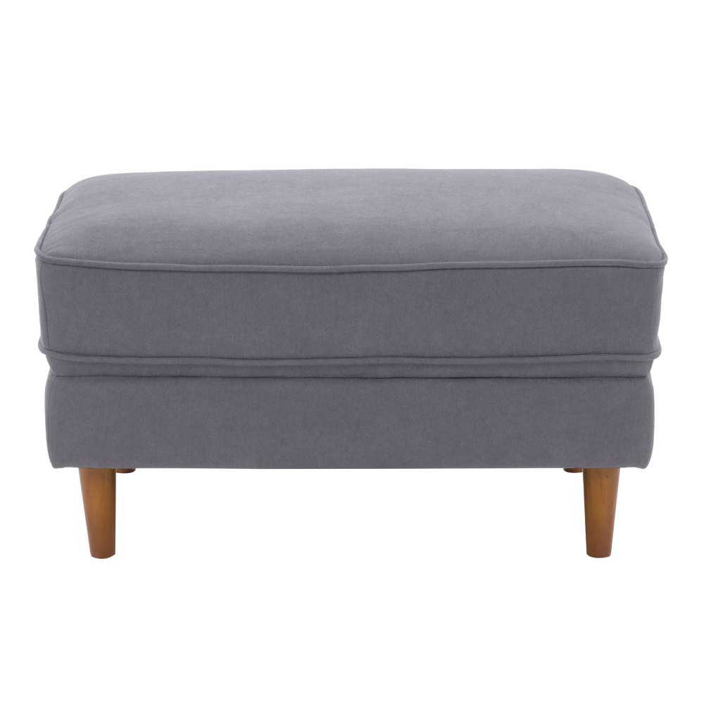 Photos - Pouffe / Bench CorLiving Mulberry Fabric Upholstered Modern Ottoman Gray  