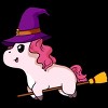 Women's Design By Humans Witch Unicorn Halloween T Shirt By thebeardstudio Racerback Tank Top - 2 of 3
