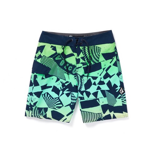 Volcom Boys Uproar Mod Tech Boardshorts Trunks, Electric Green - 25 ...