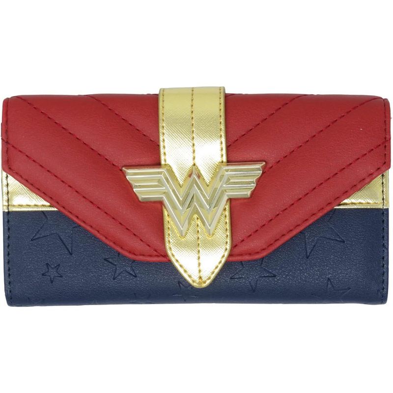 DC Comics Wonder Woman Quilted Flap Wallet Multicoloured, 1 of 4