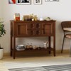 Costway Buffet Sideboard Cabinet Entryway Console Table with 2 Doors and 2 Drawers Blue/Brown/Gray/White - 2 of 4
