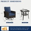 SUGOLD 3-Piece Wicker Patio Conversation Set with 2 Swivel Rocking Chairs and Side Table, Blue Cushions, Modern Outdoor Furniture - 2 of 4