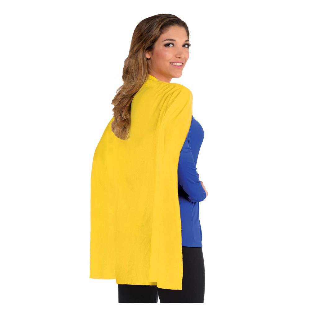 Amscan Adult Yellow Cape - One Size Fits Most | 1 Great Super Hero Capes  Perfect Super Hero Costumes For Halloween Costumes  Dress Up & Play Pretend & More