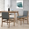 Christopher Knight Home Coston Upholstered Dining Chairs  (Set of 2), Dark Gray/Walnut - 2 of 4