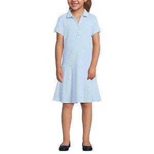 Lands' End School Uniform Kids Short Sleeve Mesh Pleated Polo Dress - 1 of 4