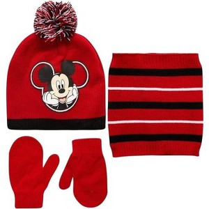 Disney Mickey Mouse Winter Hat, Gaiter and Mittens Set, Toddlers Ages 2-4 - 1 of 3