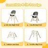JOYMOR 5 in 1 Convertible Baby High Chair, Highchair for Babies and Toddlers, Easy Clean, Infant Highchair with Removable Tray & 5-Point Harness - 2 of 4