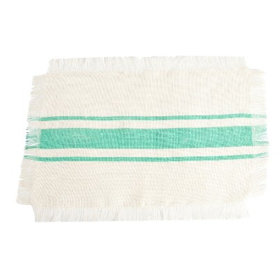 Striped Design Jute Placemats Sea Green (Set of 4)