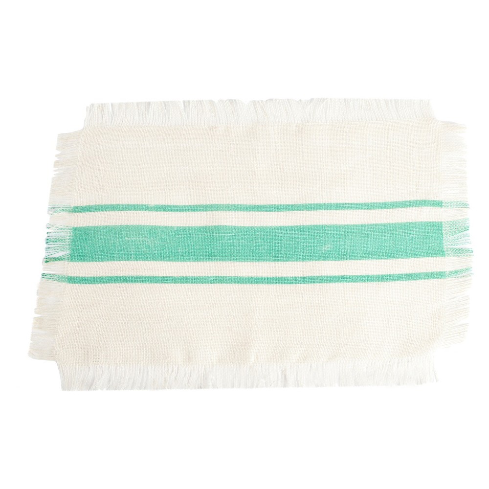 UPC 789323277817 product image for Striped Design Jute Placemats Sea Green (Set of 4) | upcitemdb.com