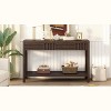 Wood Console Table with Storage, Modern Entryway Table with Striped Design for Living Room and Study - 4 of 4