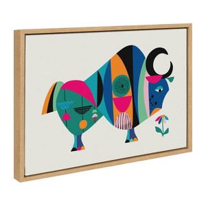 Kate & Laurel All Things Decor 18"x24" Sylvie MCM Ox Art by Rachel Lee Animal Wall Art: Whimsical Wall Decor, Floating - 1 of 4