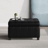 Syemin Ottomans and Benches Storage Benches, End of Bed Bench, Upholstered Storage Ottoman Window Bench, Shoe Cabinet Bench, Black, 30.25"*30.25"*18" - 2 of 4