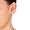 EVERLY JEWELRY | 18K Rose Plated Micron Sterling Silver 8-8.5mm Cultured Freshwater Pearl Drop Leverback Earrings - 2 of 3