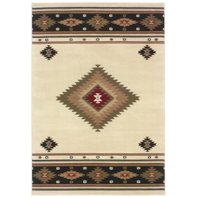 Oriental Weavers Hudson 087I1 Beige/ Green Indoor Area Rug - 1'10" x 3'3"