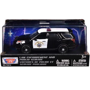 2015 Ford Police Interceptor Utility "California Highway Patrol" Black and White 1/43 Diecast Model Car by Motormax - 1 of 2
