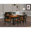 HomeStock 7-Piece Black and Cherry Finish Solid Wood Top Dining Table with 6 Chairs - 2 of 4