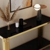 KIGFTSOD Top & Bottom Double Layer Tempered Glass Console Table with Mirror-Finished Stainless Steel Frame - 2 of 4