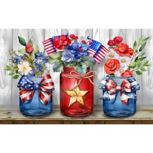 Briarwood Lane Summer Doormat 30x18 Indoor Outdoor American Flowers For Summer Doormat - 1 of 4