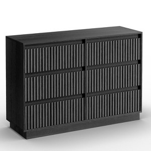 KOLIGEY 6-Drawer Dresser 47"W Double Dresser With Waveform Fluted Panel - 1 of 4