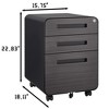 Runesay Mobile File Cabinet 3 Drawer, Under Desk Office, Versatile Storage Cabinet - 3 of 4