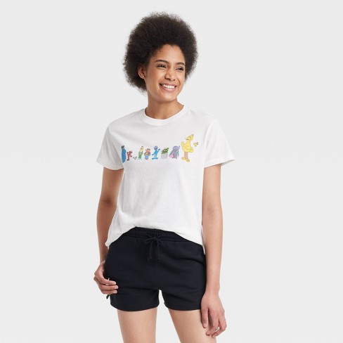 Women's Sesame Street Characters Short Sleeve Graphic T-shirt - White 3x :  Target