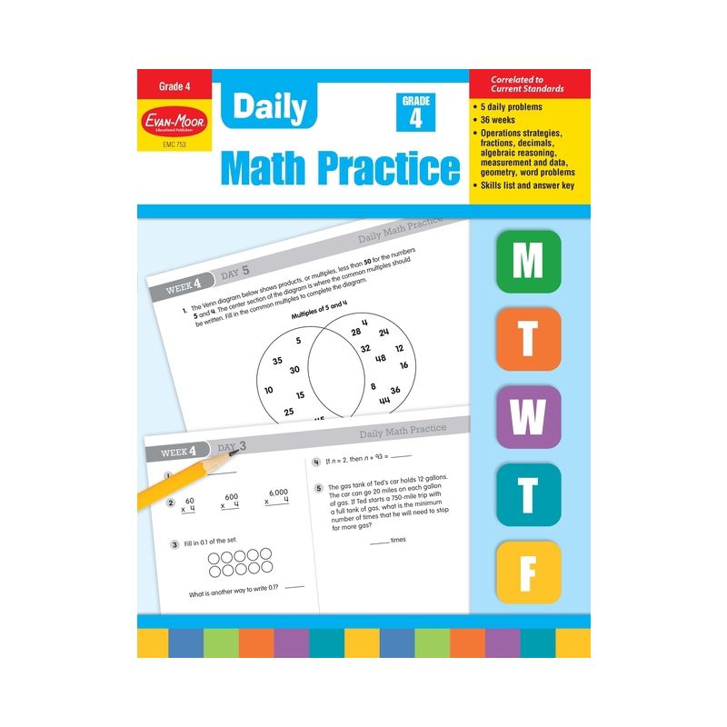 Daily Math Practice, Grade 4 Teacher Edition - by  Evan-Moor Educational Publishers (Paperback), 1 of 2