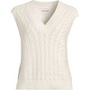 Lands' End Women's Drifter Modern Cable V Neck Vest Sweater - 3 of 4