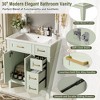 Mshliw 30" Bathroom Vanity with Ceramic Sink, Deep Drawer, Gold Handles & Soft-Close Doors – Modern Storage Cabinet - 4 of 4
