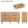 28"/56" WideFluted Dresser for Bedroom with 3/6 Drawers, Wooden Chest of Drawers with Metal Handle & Feet - 3 of 4