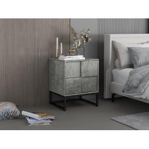 Adams Nightstand For Bed With Drawers,Storage Nightstand With 2 Drawers,Side Table With Drawers-The Pop Home - 1 of 4