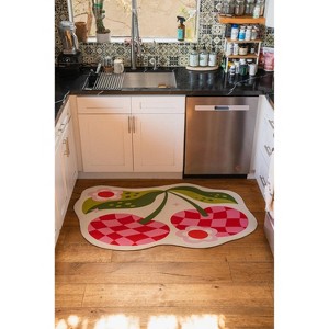 Lany Space Jessica Miller Irregular Pink and Red Checkered Cherry Rug - 1 of 4