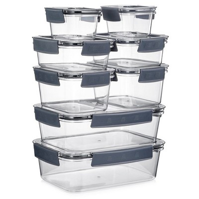 16-Piece Clear BPA-Free Plastic Airtight Food Storage Containers Set