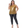 Agnes Orinda Women's Plus Size Round Neck Shiny Metallic Sleeveless Party Packs Tank Tops - 3 of 4