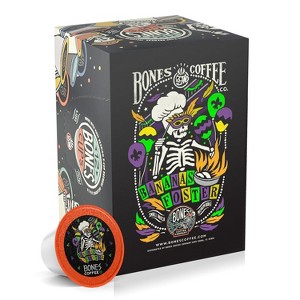 Bones Coffee Bananas Foster Banana Rum & Vanilla Flavor 12ct Single-Serve Bones Cups Coffee Pods Compatible with Keurig Coffee Maker - 1 of 4
